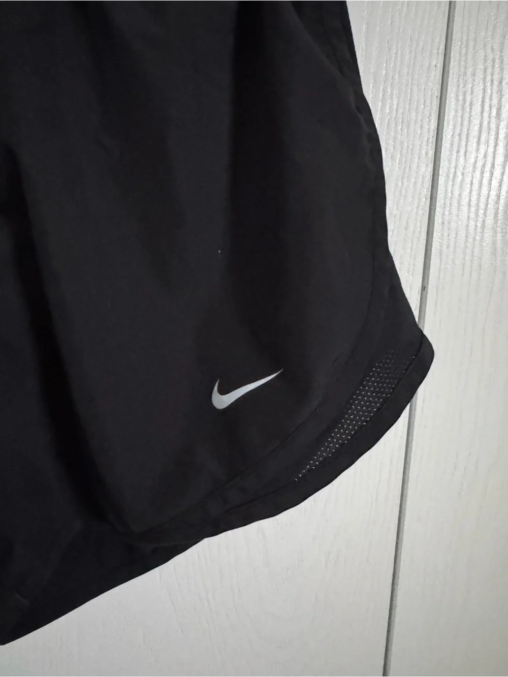 Nike Women's Black Athletic Running Shorts with White Swoosh